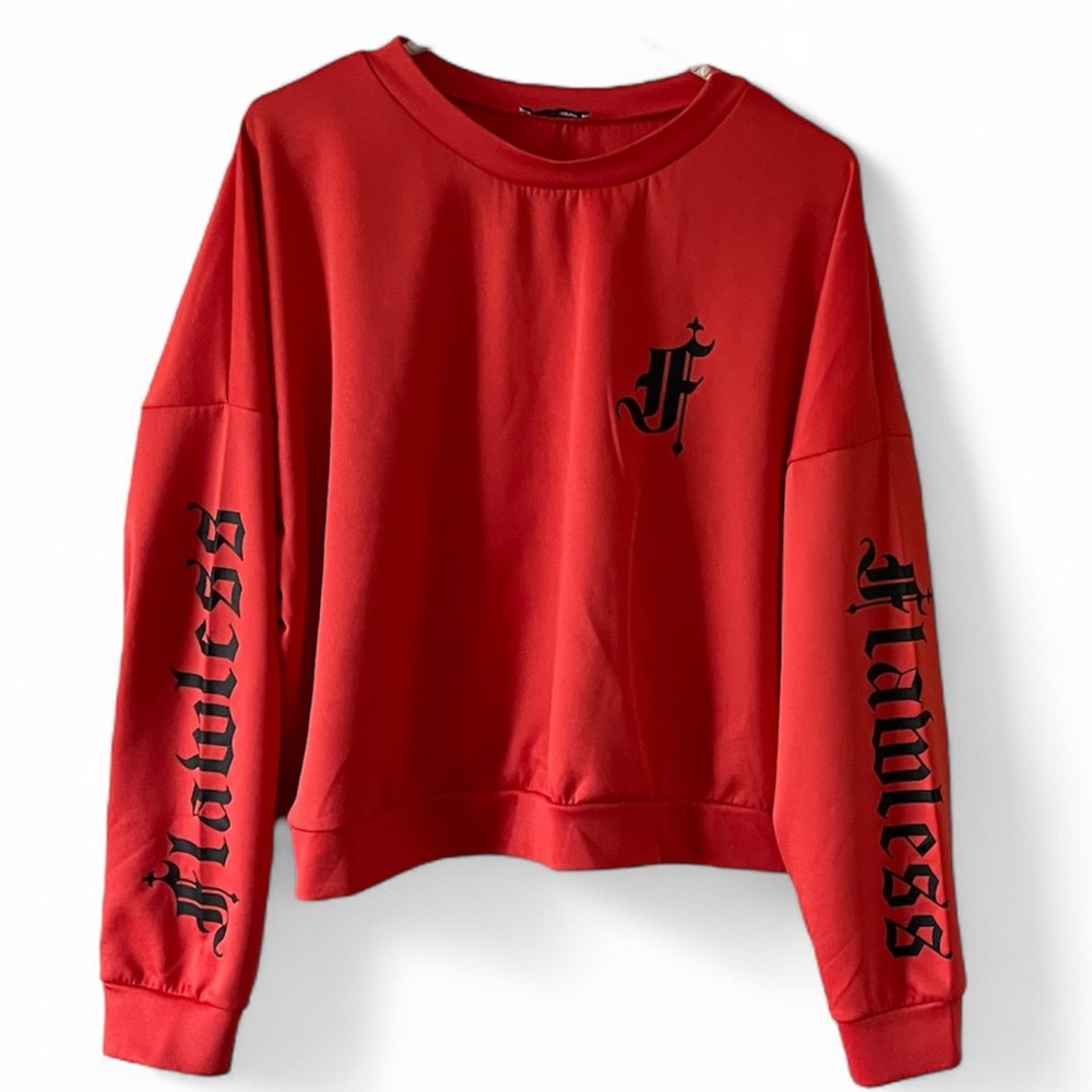 🦺Red Orange Crop Sweater